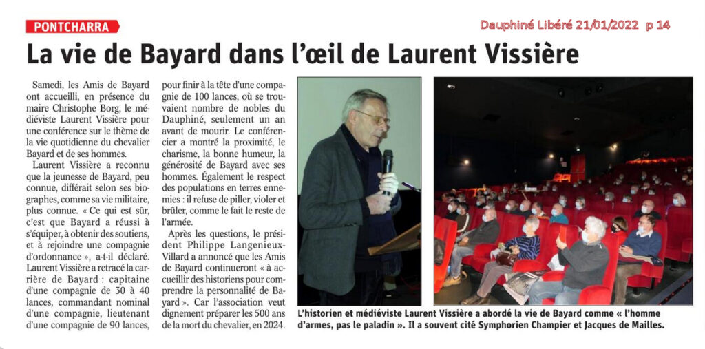 Presse et Médias - Les Amis de Bayard - Article Conférence L. Vissière